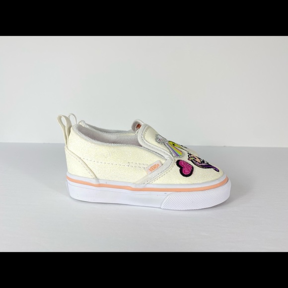 Vans Slip-On V Unicorn Alien Glitter White Shoes - Picture 2 of 5